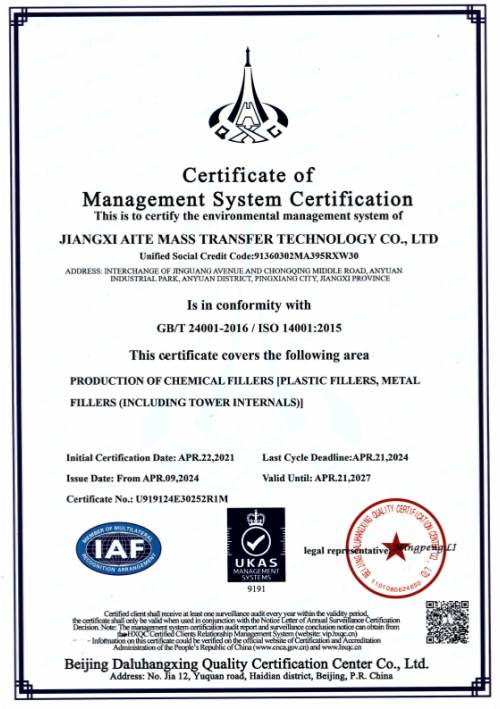 ISO 14001 Environmental Management Certificate - FXSINO