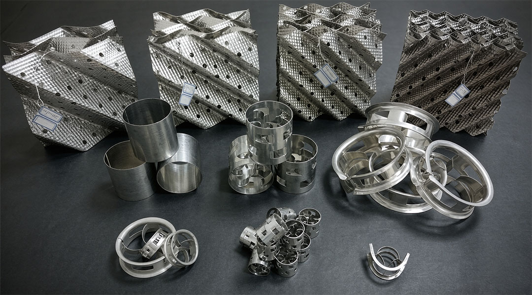 Corroded 304 stainless steel versus intact 316L structured packing in chloride service