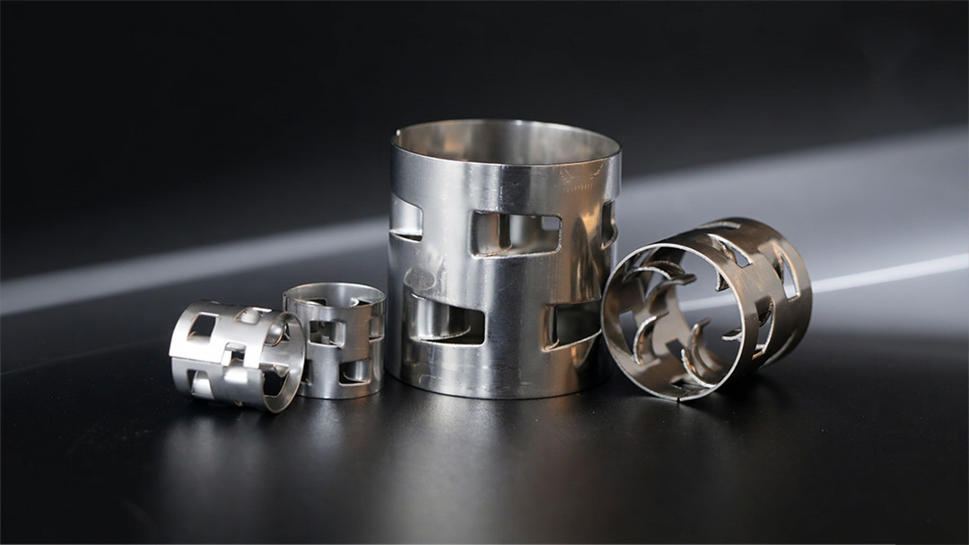 Stainless steel metal Pall Rings random tower packing with stamped windows and internal fingers