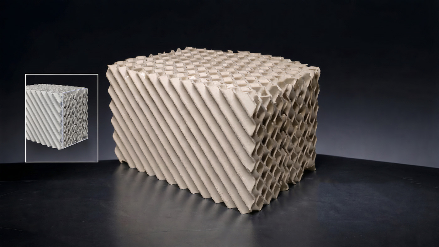 Structured packing material comparison: SS304 bright finish, SS316L matte, Duplex 2205, and Titanium Grade 2