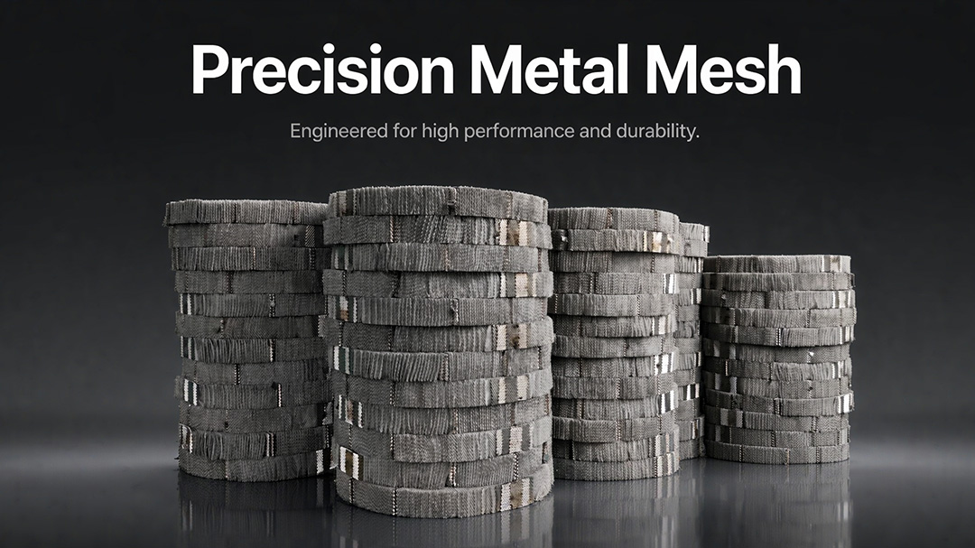 Finished wire mesh packing disc with crimped gauze surface ready for shipment